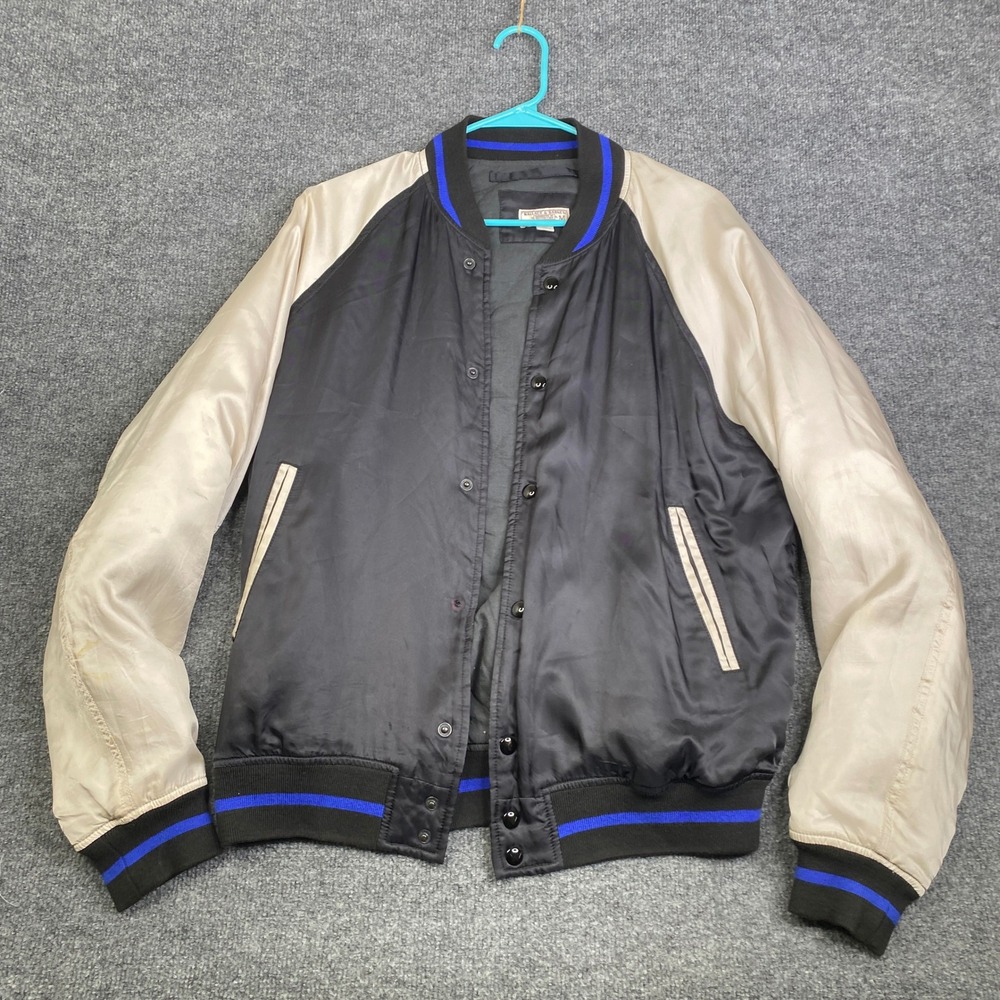 Wallace & Barnes Mens Primaloft Insulated Bomber Jacket Black Cream Blue Medium